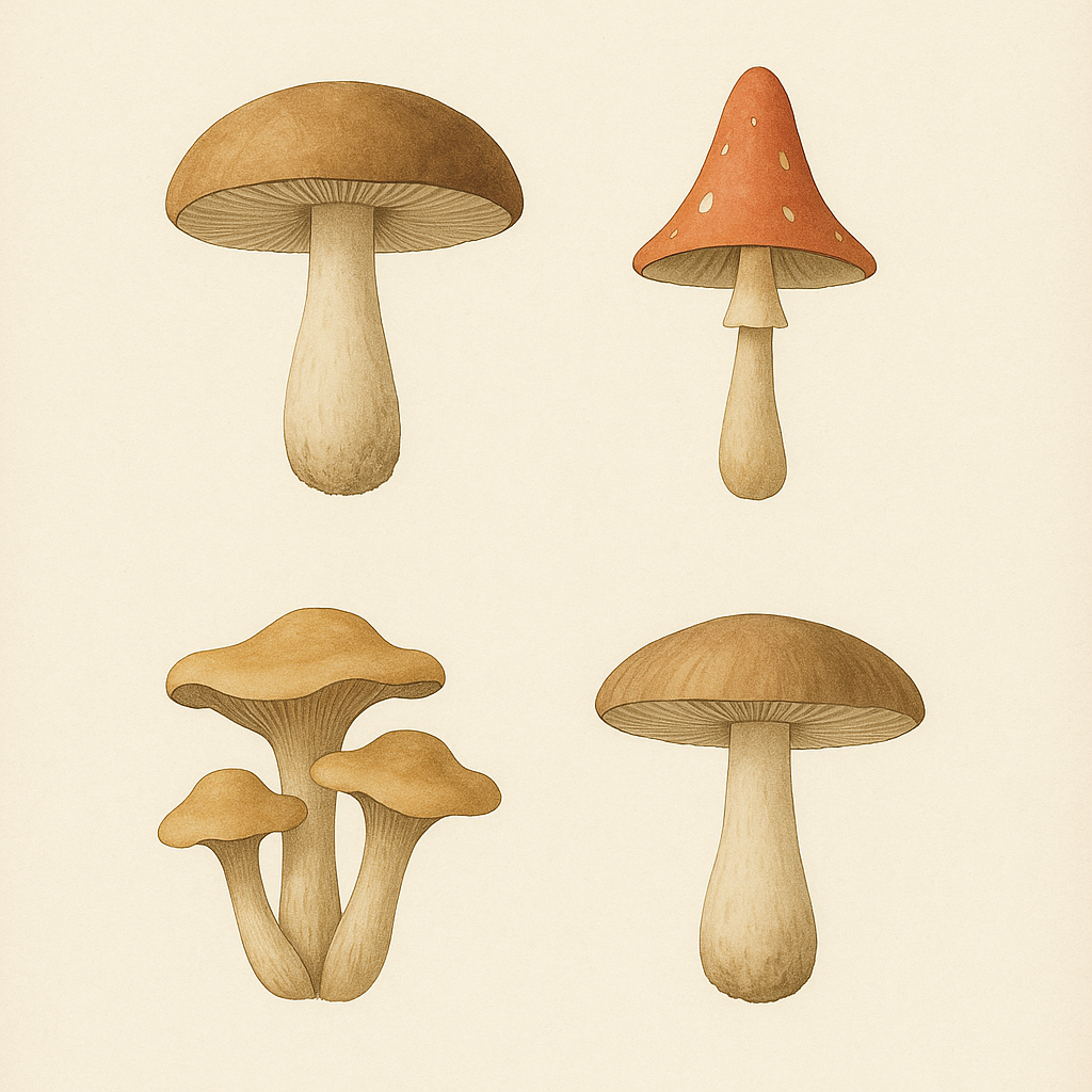 Vintage Mushroom Kitchen Print Set: Instant Rustic Wall Decor