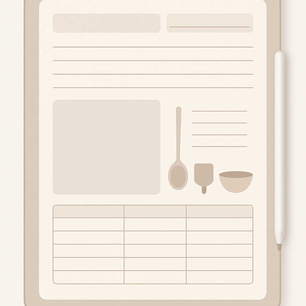 Organize Meals: Digital Recipe Book Template for GoodNotes